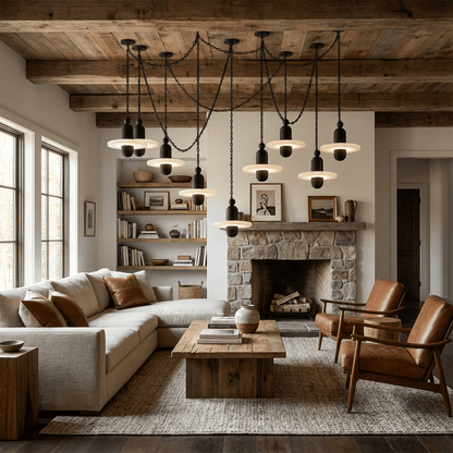 Orbital Drift Chain Alabaster Chandelier