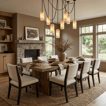 Cascading Chain Capsule Alabaster Chandelier
