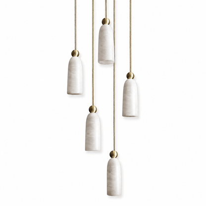 Alabaster Bell Cluster Pendant Lamp