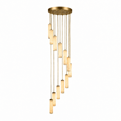 Column Alabaster Staircase Chandelier