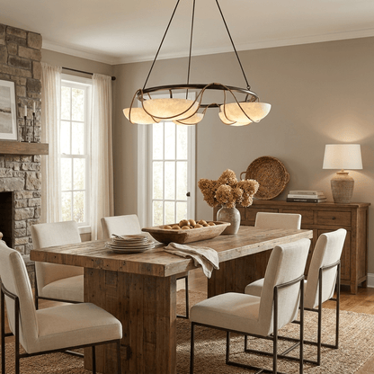 Alabaster Bowl Ring Chandelier