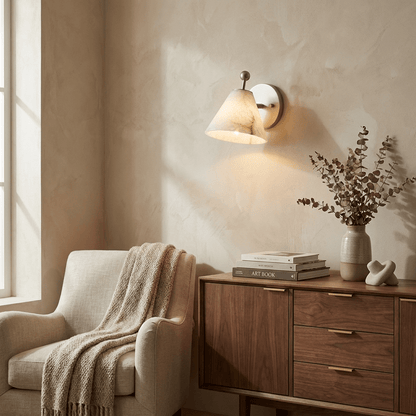 Alabaster Angled Wall Sconce