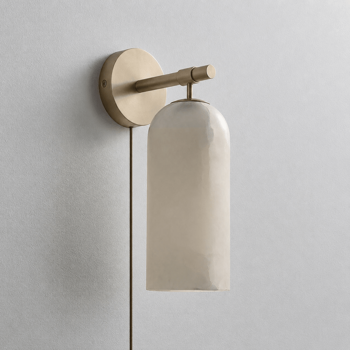 Pillar Alabaster Plug-in Wall Sconce