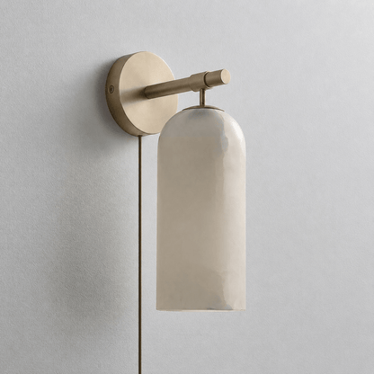 Pillar Alabaster Plug-in Wall Sconce