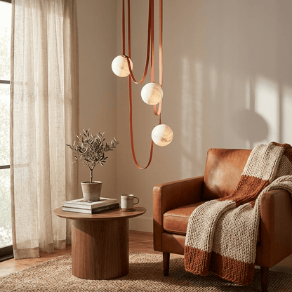 Multiple Belt Alabaster Pendant Light