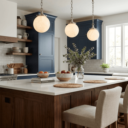 Luna Alabaster Globe Pendant Light