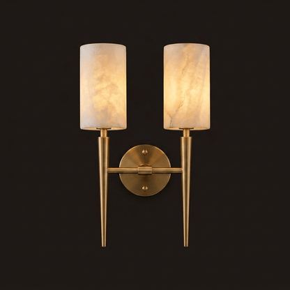 Spire Alabaster Twin Sconce