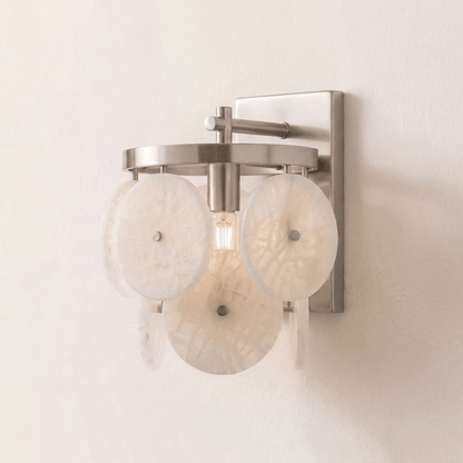 Rosette Alabaster Disc Sconce