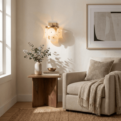 Rosette Alabaster Disc Sconce