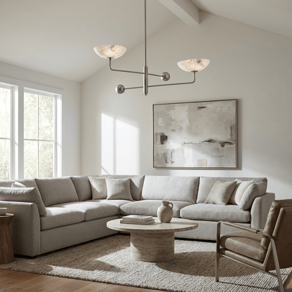 Compass Alabaster Bowl Chandelier