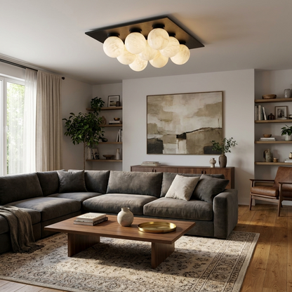 Cobble Alabaster Flush Mount Alabaster Lighting Fixture