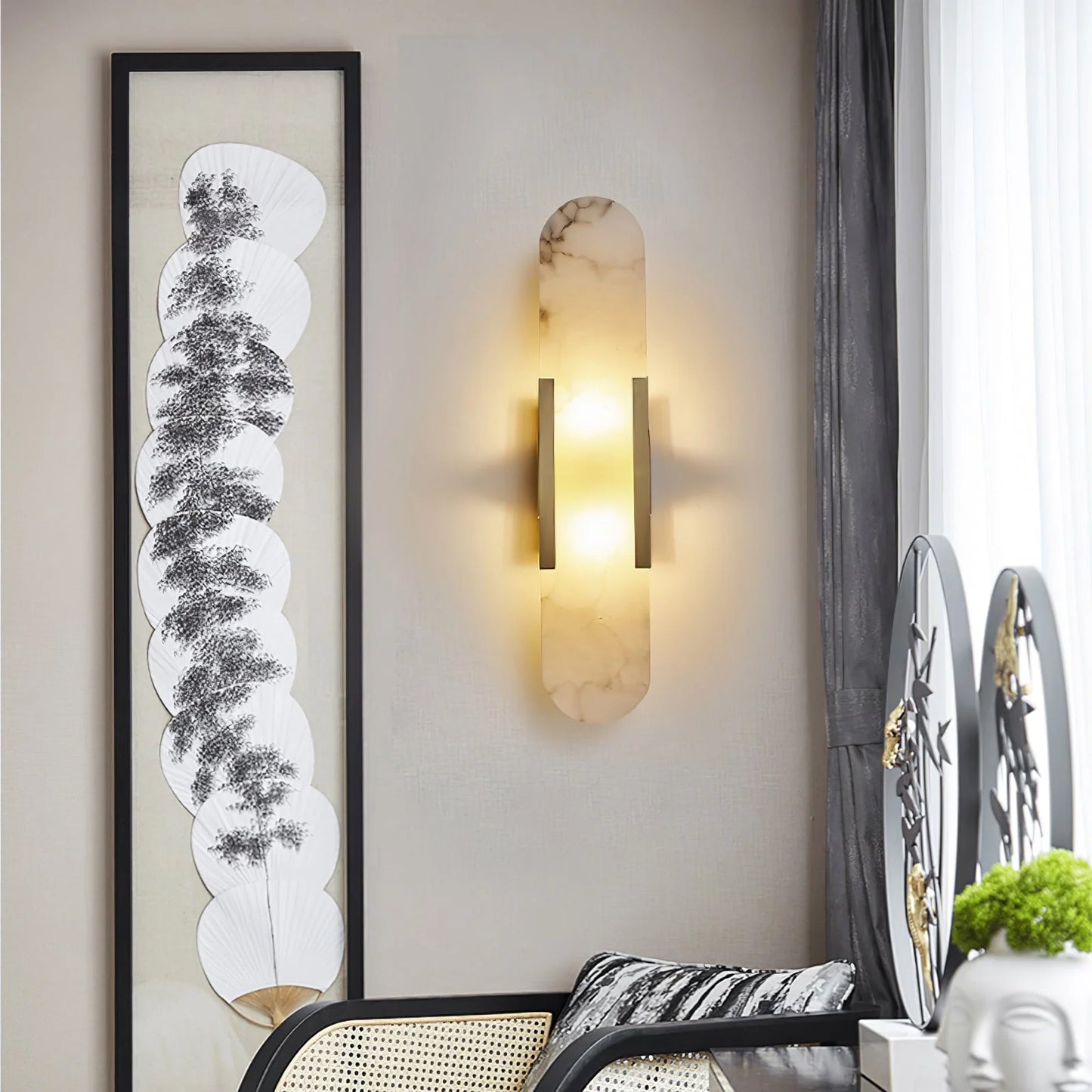 Geometric Alabaster Wall Sconce