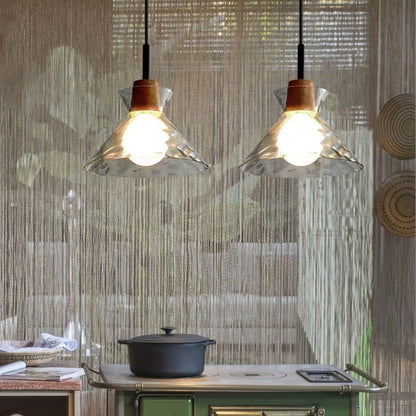 Modern Water Ripple Transparent Glass Pendant Lamp M16