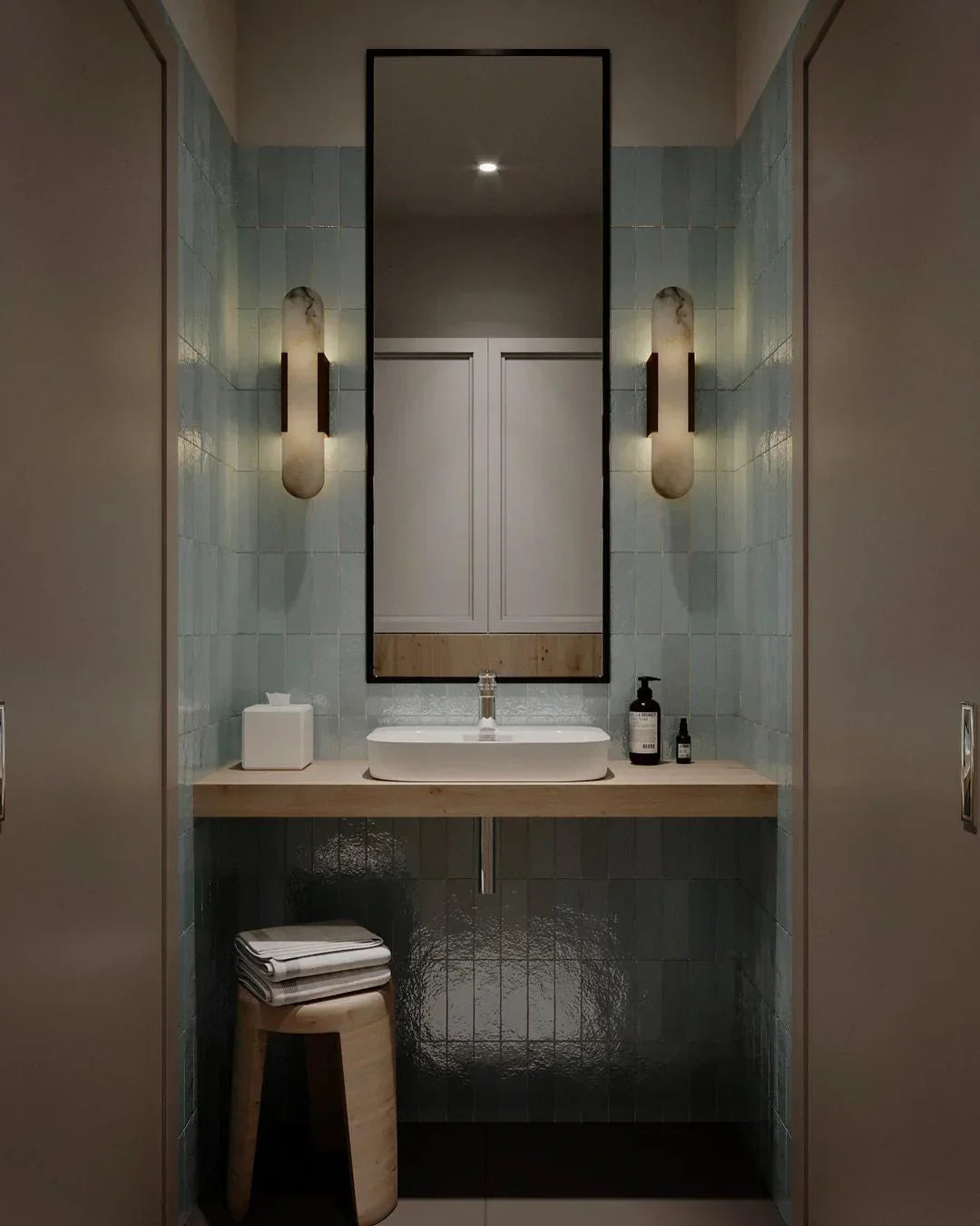 Alabaster Wall Lamp warm ambient glow Dubai interior