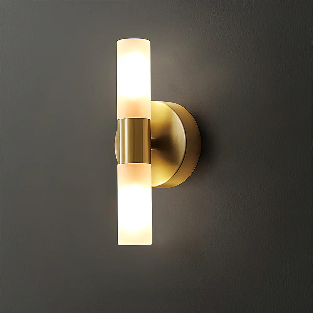 Barton Brass and White Wall Light