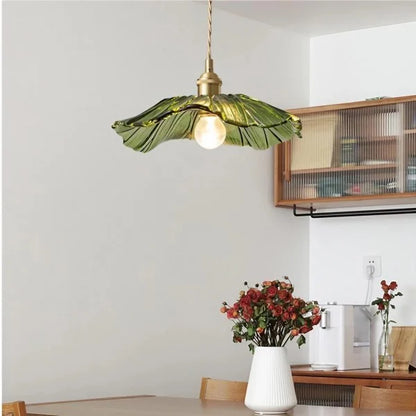 Tiffany Lotus Glass Pendant Light for Living Room S08