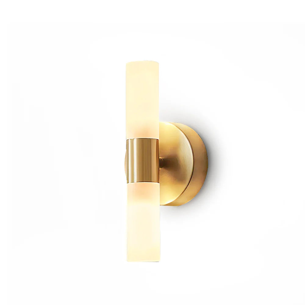 Barton Brass and White Wall Light