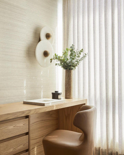 Round Alabaster Combination Wall Lamp