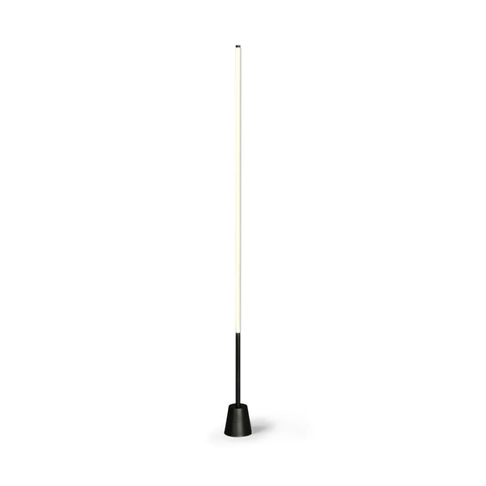 Pipeline linear LED floor lamp with round base