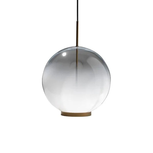 Misty gradient frosted glass pendant illuminated