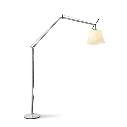 Modern classic silver and white floor lamp