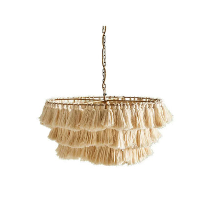 Multicolor Tassel Chandelier off-white small 11.8 inch