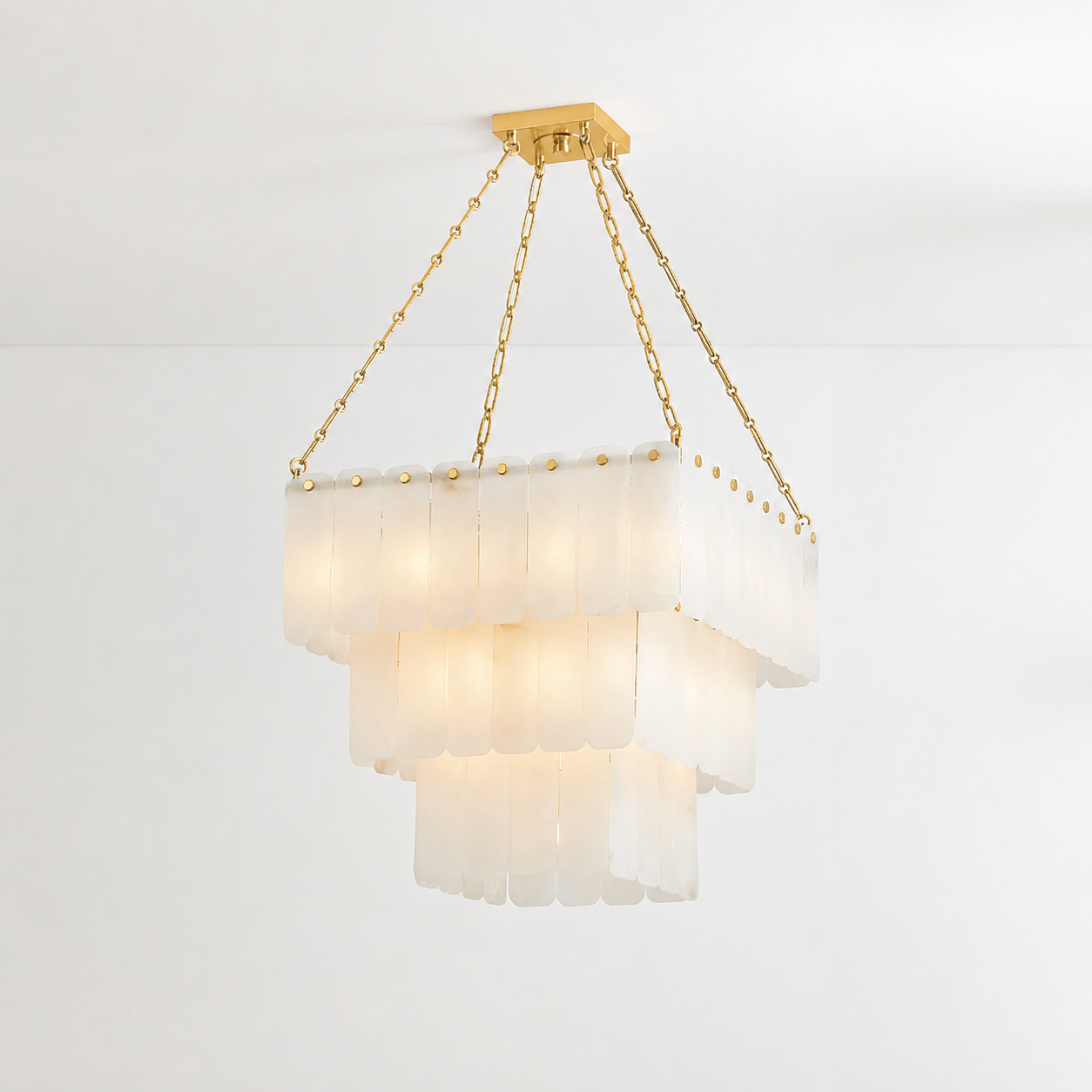 3-Tier Cascading Alabaster Chandelier