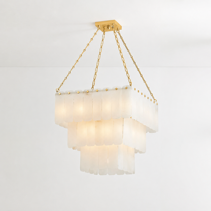 3-Tier Cascading Alabaster Chandelier