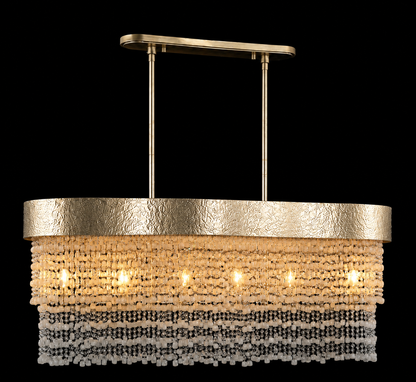 Stone Veil Alabaster and Crystal Chandelier