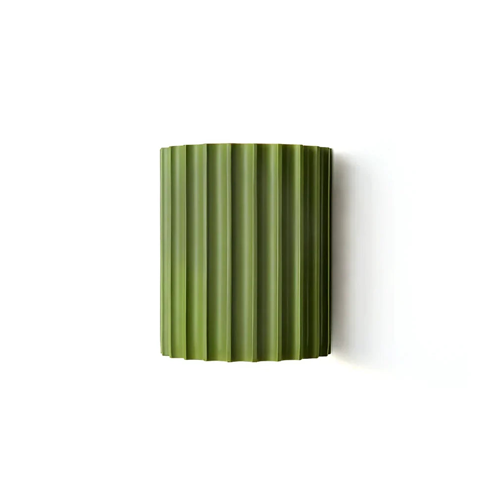 Fluted Resin Wall Lamp white 5.5 inch front view
