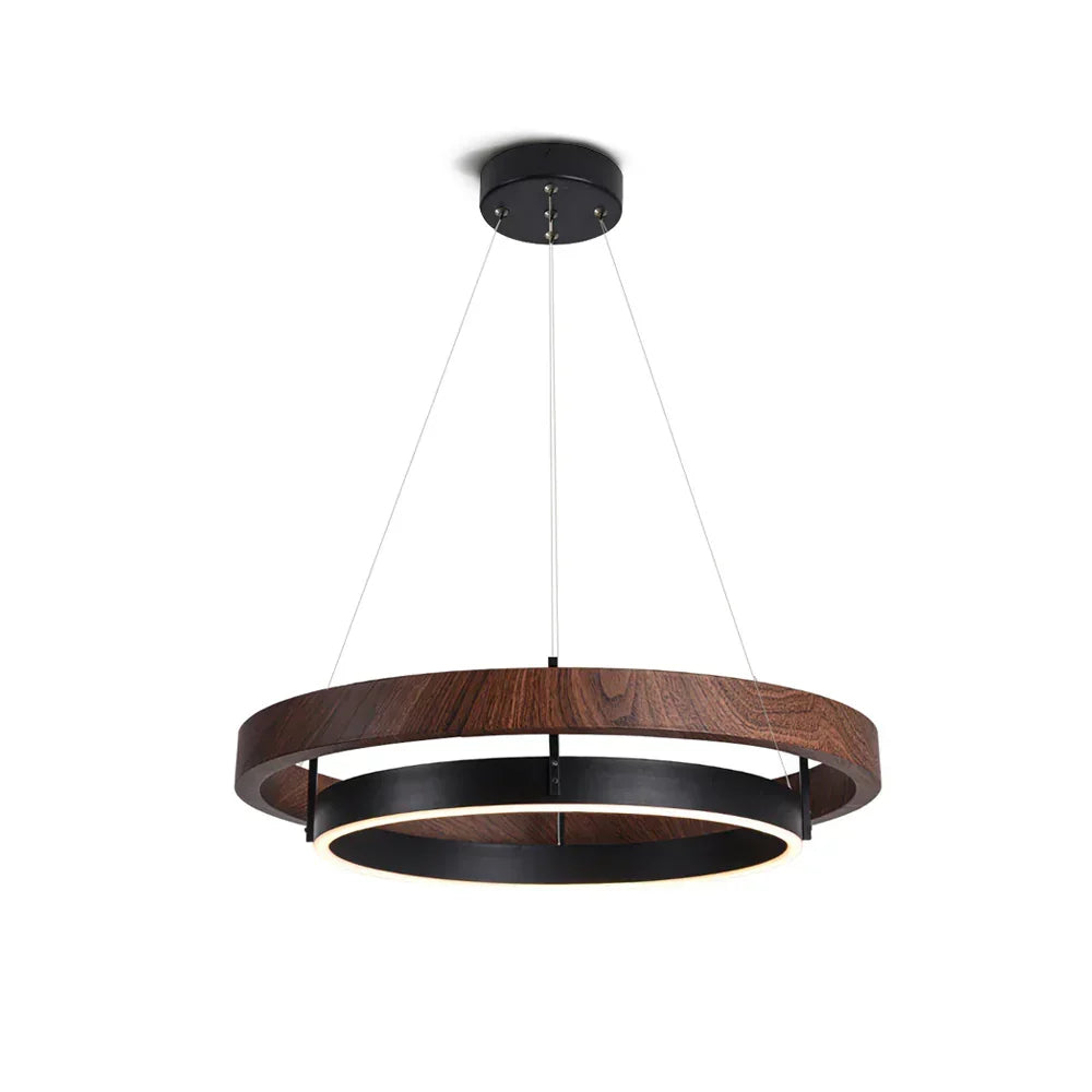 Ring Dunst Chandelier walnut black 23.6 inch front view