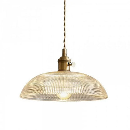 Vintage Copper Bowl Glass Pendant Light S121