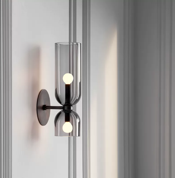 Linear Fluted Glass Wall Sconce