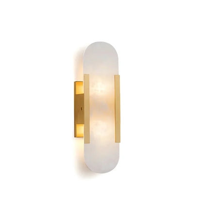 Alabaster Wall Lamp black 3.9 inch diameter front view