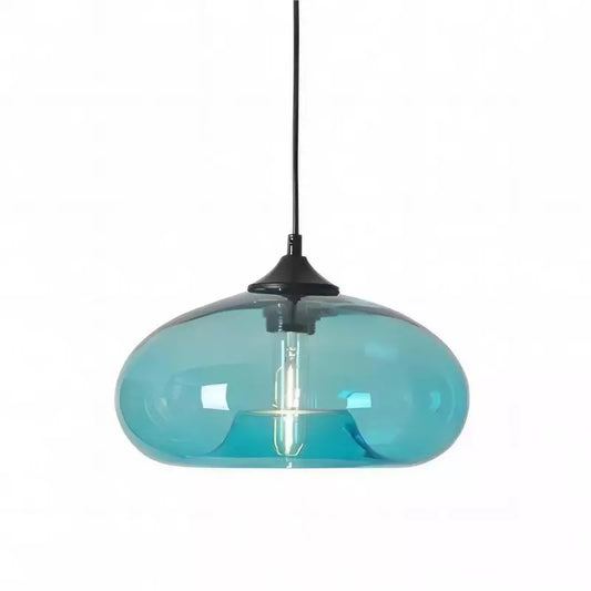 Doughnut color glass pendant light illuminated