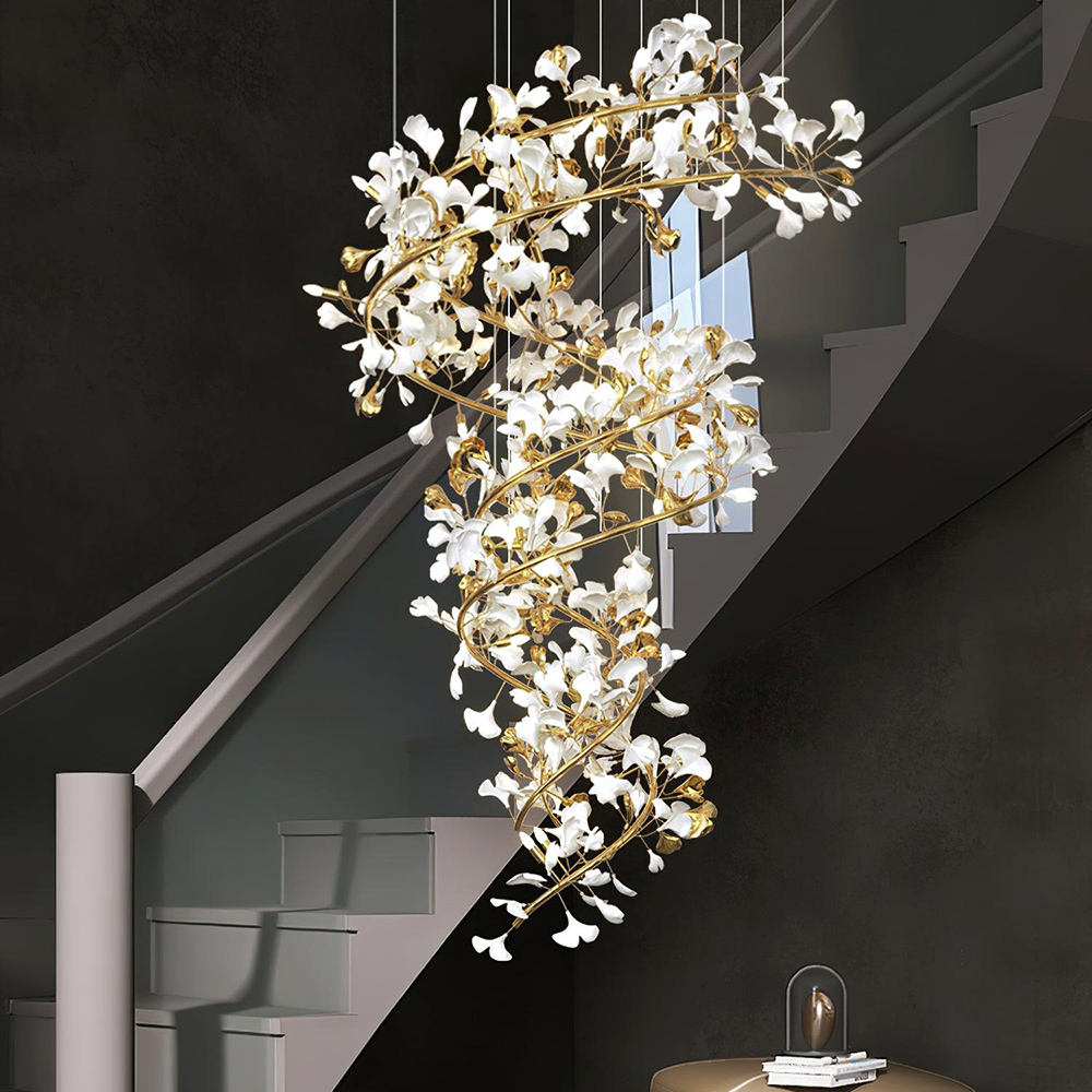 Extra Large Ceramic Leaf Tulip LED Chandelier