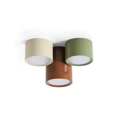 Asher color-block LED ceiling light in cream green and coffee