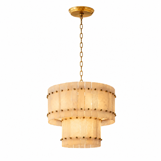 Natural Alabaster Tiered Chandelier