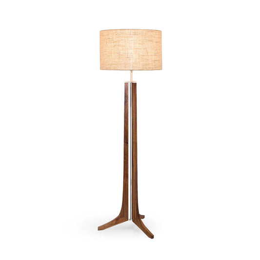 Forma walnut and beige floor lamp in a minimalist interior