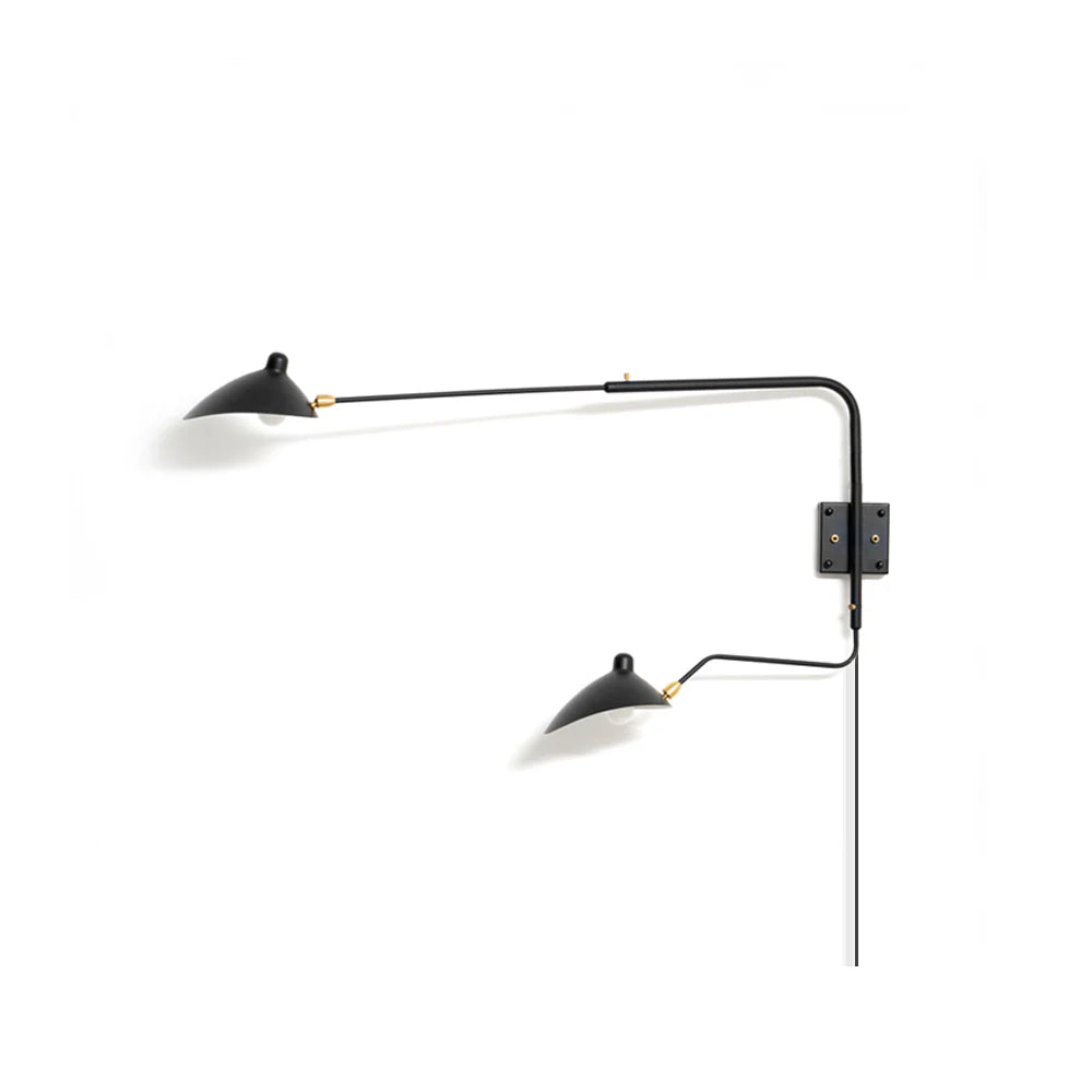 Adjustable multi-arm plug-in wall light