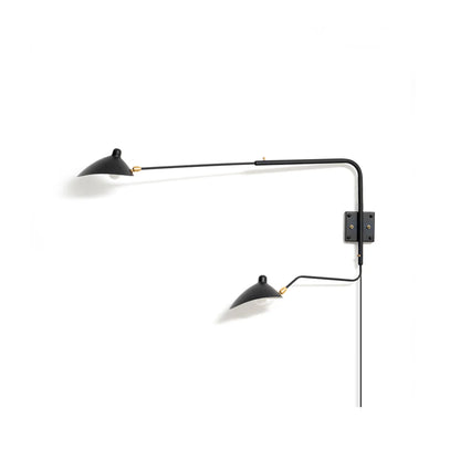 Adjustable multi-arm plug-in wall light