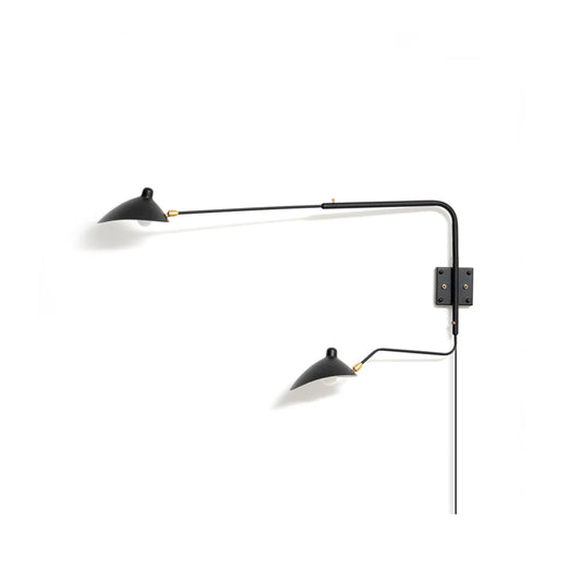 Adjustable multi-arm plug-in wall light
