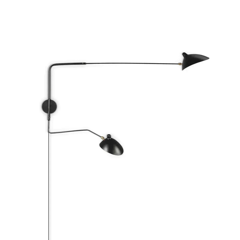 Serge Mouille Plug-In Wall Lamp black 23.6 inch front