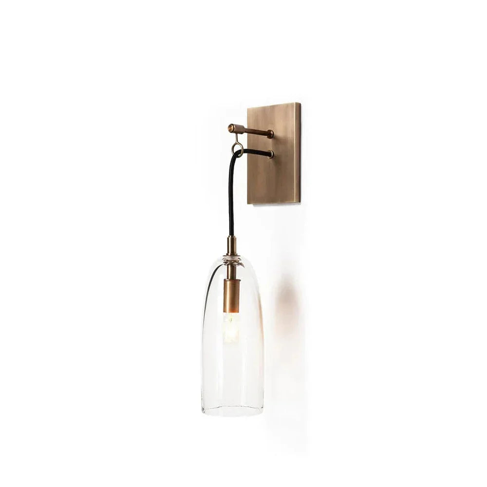 Lure Wall Sconce brass clear glass 16.5 inch front view