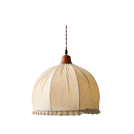 Dippa rounded pendant light with walnut color accent