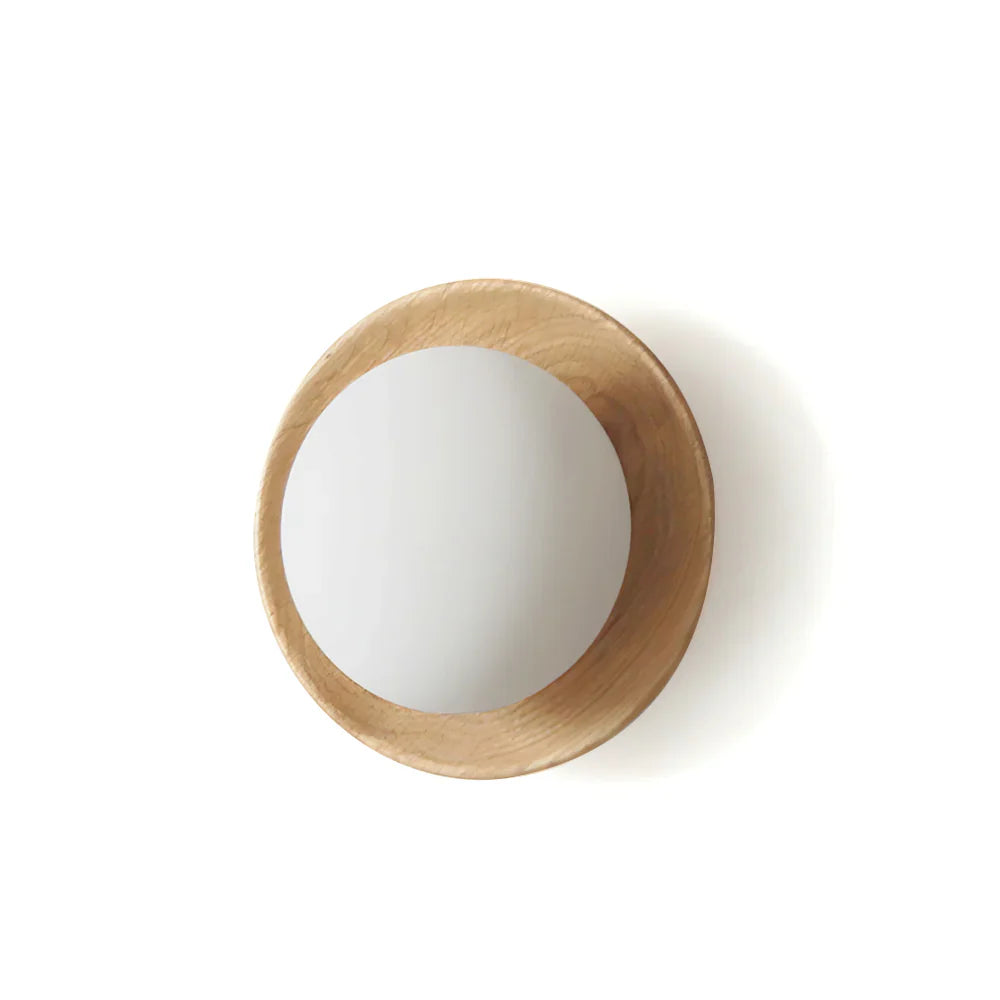Tablet Wall Lamp wood colour globe 7.9 inch front view