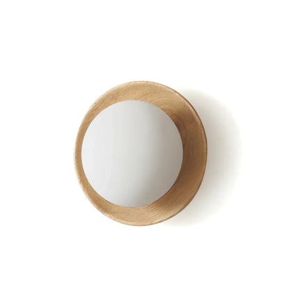 Tablet Wall Lamp wood colour globe 7.9 inch front view