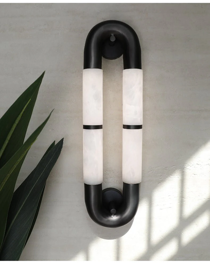 The Volterra Dual-Crescent Alabaster Sconce