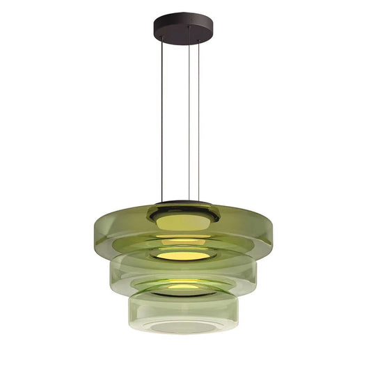 Postmodern layered glass pendant light