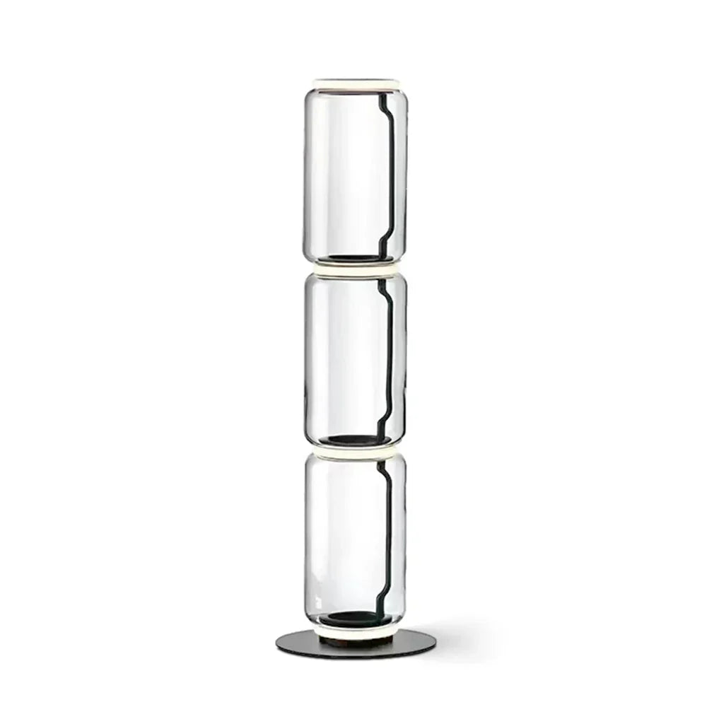 Noctambule Floor Lamp clear glass cylinder 38 inch front